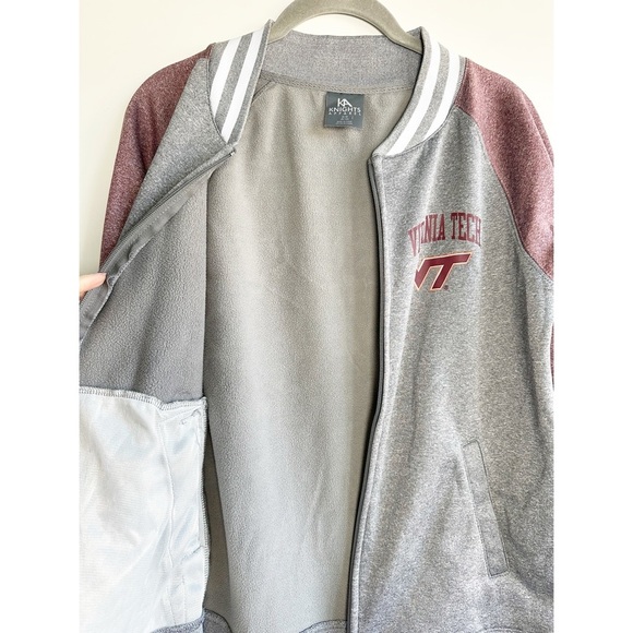 Virginia Tech Varsity Jacket Gray Maroon Size Medium VT Hokies KA Knights - Picture 6 of 8